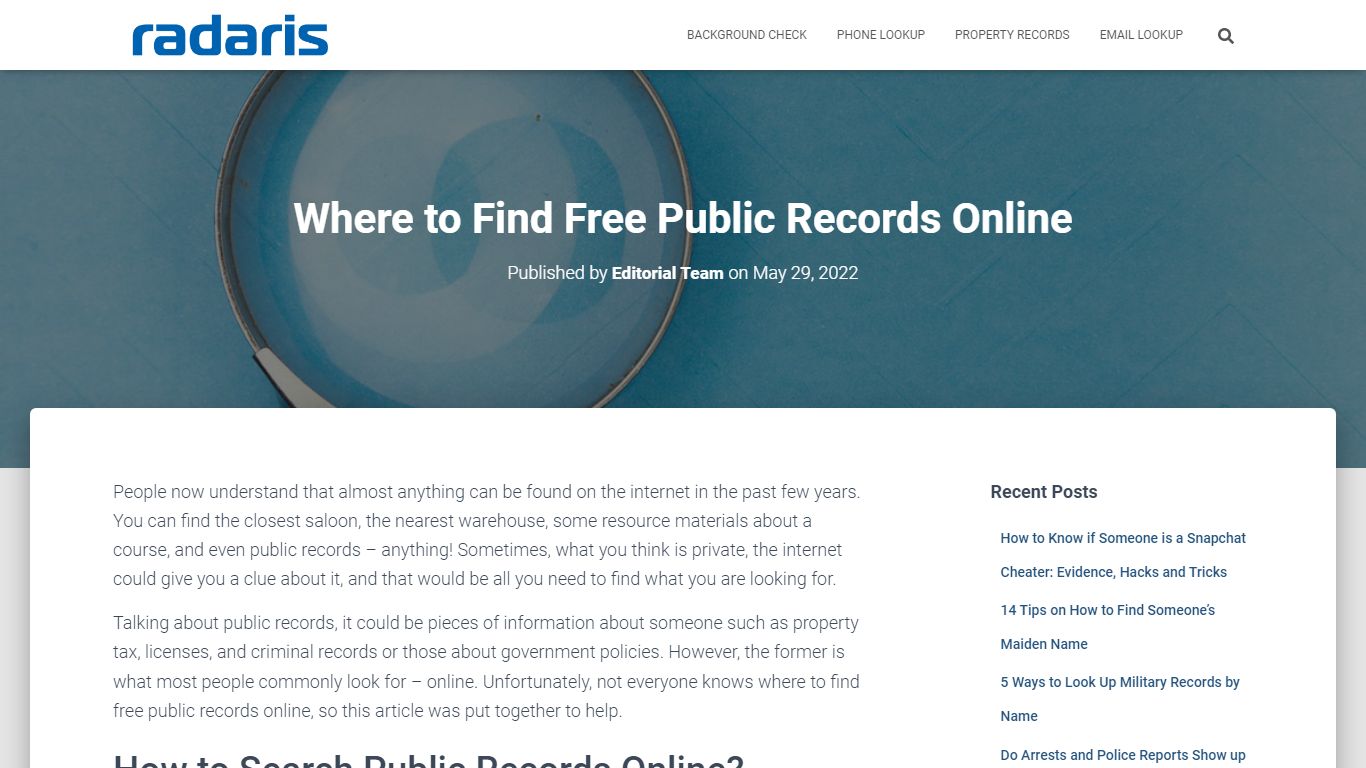 8 Ways on How to Search Public Records Online - Radaris